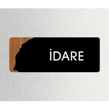 Idare - Ofis Kapı Isimliği, Yönlendirme Levhası 26X10CM - Siyah&ceviz