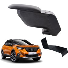 Peugeot 2008 2022 Delmesiz Çelik Ayaklı Siyah Kolçak Kol Dayama