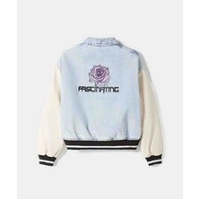 Allbucks Bershka, Deri Kollu Dolgulu Denim Bomber Mont ABBRS0022