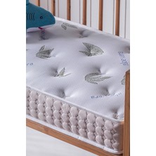 Bera Yatak Aloe Vera Park Yatak, Bebek Yatağı, Beşik Yatağı, Anne Yanı, Oyun Parkı Yatağı, Örme Kumaşlı - 10 cm