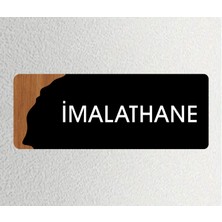 Imalathane - Ofis Kapı Isimliği, Yönlendirme Levhası 26X10CM - Siyah&ceviz