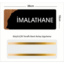 Imalathane - Ofis Kapı Isimliği, Yönlendirme Levhası 26X10CM - Siyah&ceviz