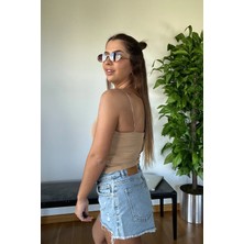 Picco Boutique Basic Ip Askılı Kaliteli Pamuk Crop Yumuşak Şık Body