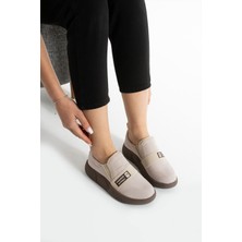 Umaro Kadın Paraşüt Kumaş Bej Vizon Günlük Ayakkabı