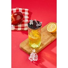 Ny Home Ayıcık Figürlü Cam Pipetli Meşrubat Bardağı Şeffaf 420 ml