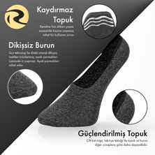 Pamuk Erkek Babet Çorap Dikişsiz Görünmez Kaydırmaz Topuk Silikonlu Premium 2'li