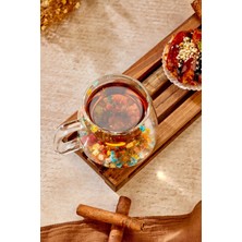 Ny Home Çiçek Motifli Çift Camlı Isıya Dayanıklı Cam Bardak – Kulplu - Tekli