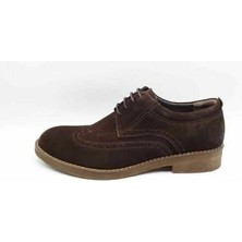 Kışlık Oxford Erkek Ayakkabı Modeli AU04 Kahve Süet