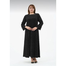 Linay Kadın Büyük Beden Serpme Taşlı Abiye Elbise