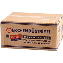 Koroplast Eko Endüstriyel Çöp Poşeti Jumbo Boy 80 x 110 cm 10 Adet x 20 Rulo - Siyah