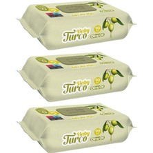 Baby Turco Islak Havlu Mendil 90 Yaprak Zeytinyağlı 3 Lü Set 270 Yaprak