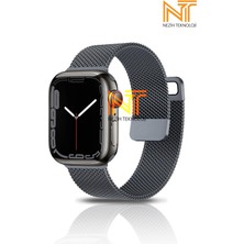 Nezih Case Watch Seri 5/6/7/8/9/se 38/40/41mm Seri 10 42 / Seri 11 42mm Uyumlu Hasır Metal Kordon