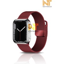 Nezih Case Watch Seri 5/6/7/8/9/se 38/40/41mm Seri 10 42 / Seri 11 42mm Uyumlu Hasır Metal Kordon