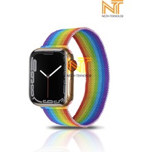 Nezih Case Watch Seri 5/6/7/8/9/se 38/40/41mm Seri 10 42 / Seri 11 42mm Uyumlu Hasır Metal Kordon