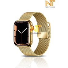 Nezih Case Watch Seri 5/6/7/8/9/se 38/40/41mm Seri 10 42 / Seri 11 42mm Uyumlu Hasır Metal Kordon