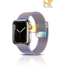 Nezih Case Watch Seri 5/6/7/8/9/se 38/40/41mm Seri 10 42 / Seri 11 42mm Uyumlu Hasır Metal Kordon