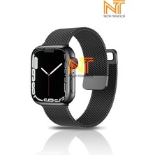 Nezih Case Watch Seri 5/6/7/8/9/se 38/40/41mm Seri 10 42 / Seri 11 42mm Uyumlu Hasır Metal Kordon