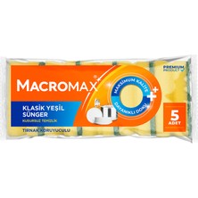 Macromax Klasik Yeşil Sünger (Düz) 5 Li X 4 ADET