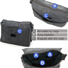 Dark Cotton 8128 Salaş Kanvas Omuz Postacı Siyah Antrasit 15.6" Laptop Okul Seyahat Günlük Vintage Pamuk Çanta
