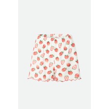 Kadın Ince Askılı Desenli Pamuklu Şortlu Pijama Takımı