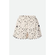 Kadın Ince Askılı Desenli Pamuklu Şortlu Pijama Takımı