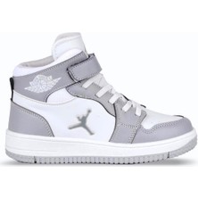 Cool Cırtlı Basketbol Spor Ayakkabı Erkek Çocuk Kauçuk Taban Mikrofiber Malzeme