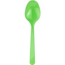 Yeşil Plastik Kaşık + Yeşil Kullan At Plastik Kaşıkl 25 Li