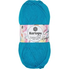 Kartopu 5 Adet Cotton Love Pamuklu El Örgü Ipi  Amigurumi Ipi K512 Turkuaz