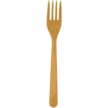 Plastik Çatal Kullan At 25 Adet Gold