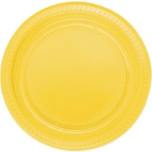 25 Adet Sarı Tabak 22 cm Kullan At Doğum Günü Parti