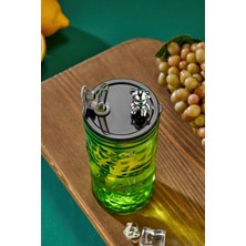 Ny Home Ayıcık Figürlü Cam Pipetli Meşrubat Bardağı Yeşil 420 ml