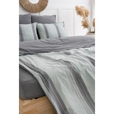 Harmony Hues Ipliği Boyalı Doğal Tek Kişilik Nevresim Takımı (Çarşafı Lastikli)
