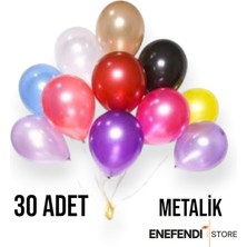 30 Adet Balon Doğum Günü Parti Süs Eğlence 11 Inç 28 cm Metalik Karışık Renk Hediye