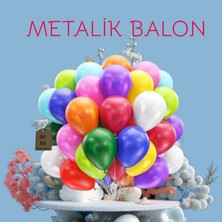 30 Adet Balon Doğum Günü Parti Süs Eğlence 11 Inç 28 cm Metalik Karışık Renk Hediye