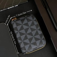 Şık Retro Mini Kadın Kart Tutucu Cüzdan Taşınabilir Çok Kartlık Çok Fonksiyonlu Fermuarlı Kart Cüzdanı Kadın Bozuk Para Cüzdanı