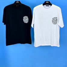 Tmb Labirent Oversize Tişört Beyaz