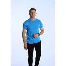 EG38 Eko Slimfit Basic Tişört Turkuaz