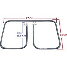 FullYedek Beko Uyumlu Tost Makinası Rezistansı , Ölçü 27 cm x 14,5 cm 900 Watt