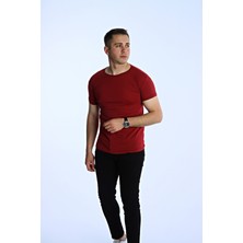 EG38 Eko Slimfit Basic Tişört Bordo