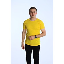 EG38 Eko Slimfit Basic Tişört Sarı