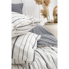 Harmony Hues Ipliği Boyalı Doğal Tek Kişilik Nevresim Takımı (Çarşafı Lastikli)