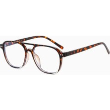 Toz Vintage Leopar Glim Mavi Işık Korumalı Şeffaf Cam Gözlük