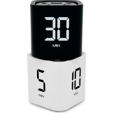 GWORKE GT-1 Pomodoro Zamanlayıcı Küp | Flip Timer | Öğrenci Ders Çalışma Saati, Geri Sayım, Mutfak Kronometresi - Siyah
