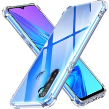 Caseart Realme 5i ile Uyumlu Kapak Köşe Korumalı Airbag Antishock Şeffaf Silikon Kılıf