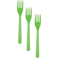 Renkli Çatal Sert Dayanaklı Plastik Lüks Kullan At Doğum Günü Parti Sunum Çatal 25 Li