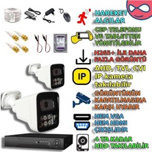 Beyxm2406set2 - 2 Kameralı 5mp Renkli Gece Görüşlü Metal Kasa Akıllı Güvenlik Seti