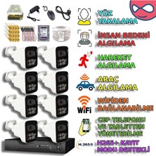 BEYXM2406SET8 - 8 Kameralı Profesyonel Renkli Gece Görüşlü Yapay Zeka Güvenlik Sistemi