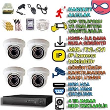Byxmd136bset4 4'lü 5mp Dome Kamera Seti - Aı Destekli Iç Mekan Güvenliği, 36 Ir Led