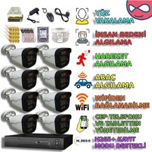 XM Pro 8 Kameralı 4 Warm Ledli Gece Renkli Gösteren 1080P Çok Kibar Kasa Güvenlik Kamera Seti