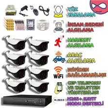 BYXM336SET8 8 Kameralı 5MP IR LED Metal Kasa Yapay Zeka Güvenlik Seti